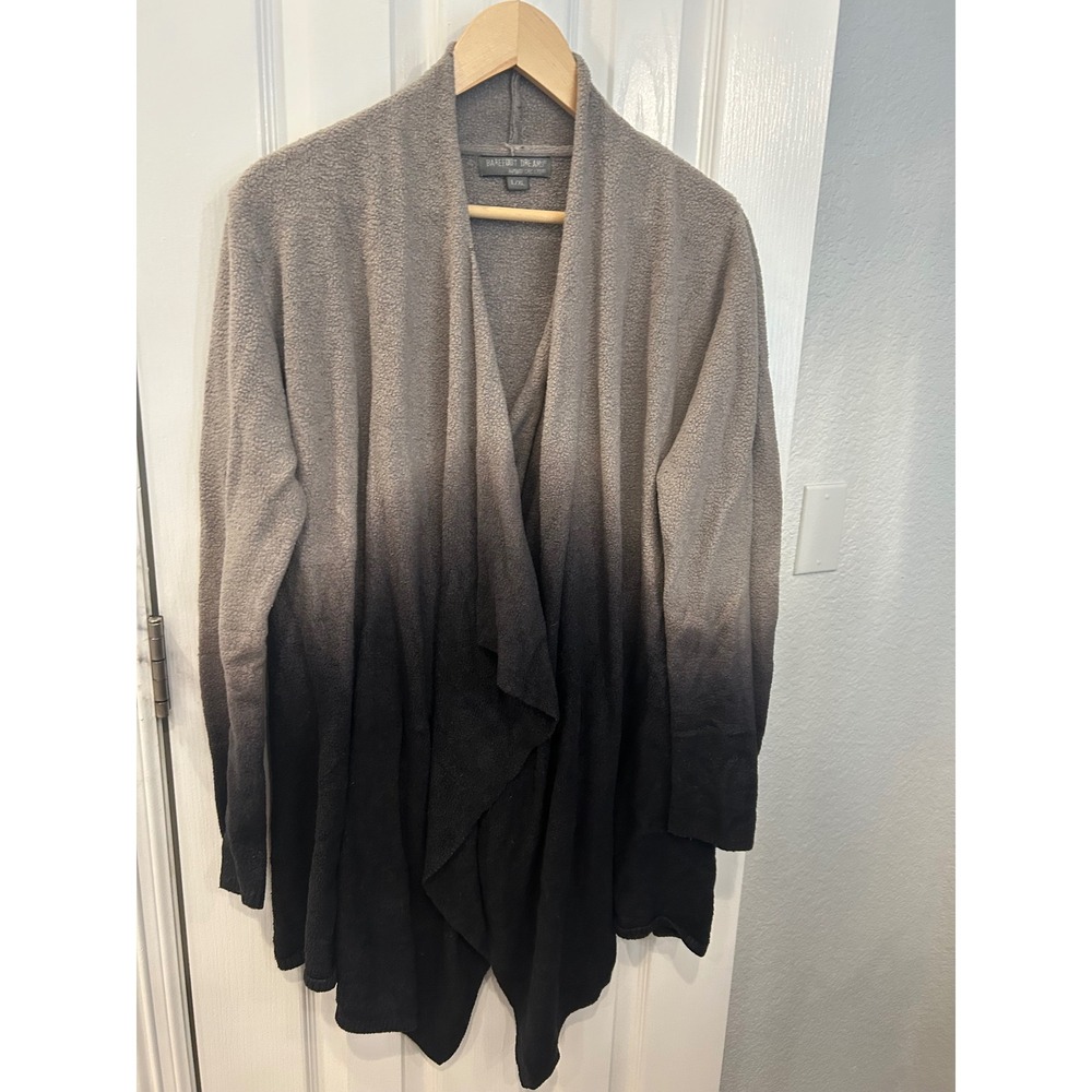 Barefoot Dreams Bamboo Chic Lite‎ Ombre Cardigan Grey Black L/XL Wrap Sweater